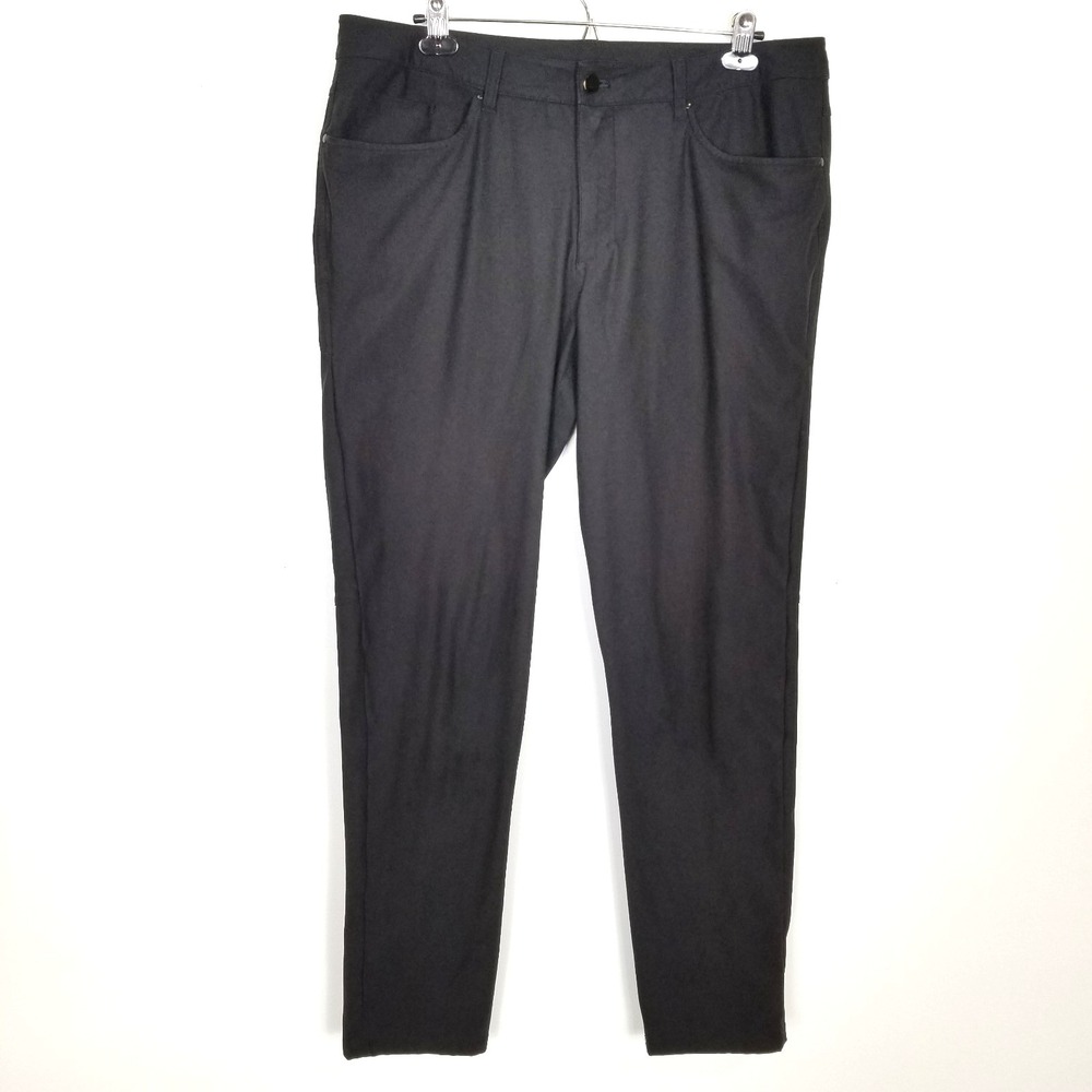 Lululemon Men's ABC Pants Classic Warpstreme Sz 36 Black Performance Office